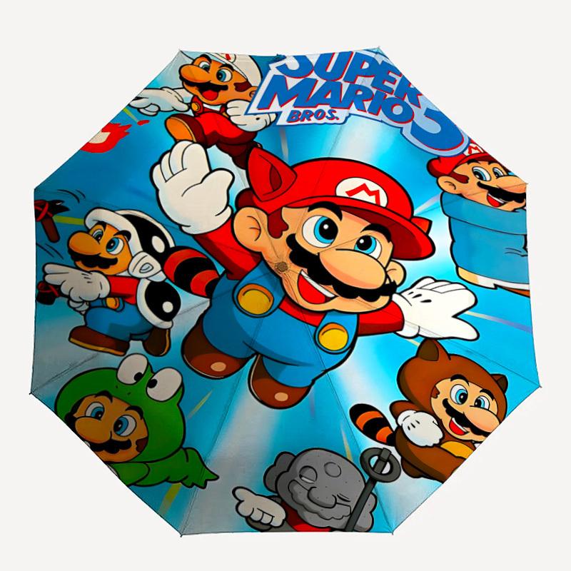 1 шт. Марио Брос. Автоматический складной зонт Super Mario, Автоматический складной зонт с 8 спицами, Удобен для использования на улице 058