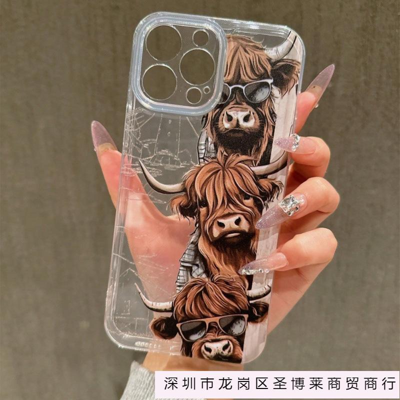 Три теленка для чехла на мобильный телефон Apple 16pro iPhone15pro прозрачный 14/13/12 подушка безопасности 11 Европа и Америка