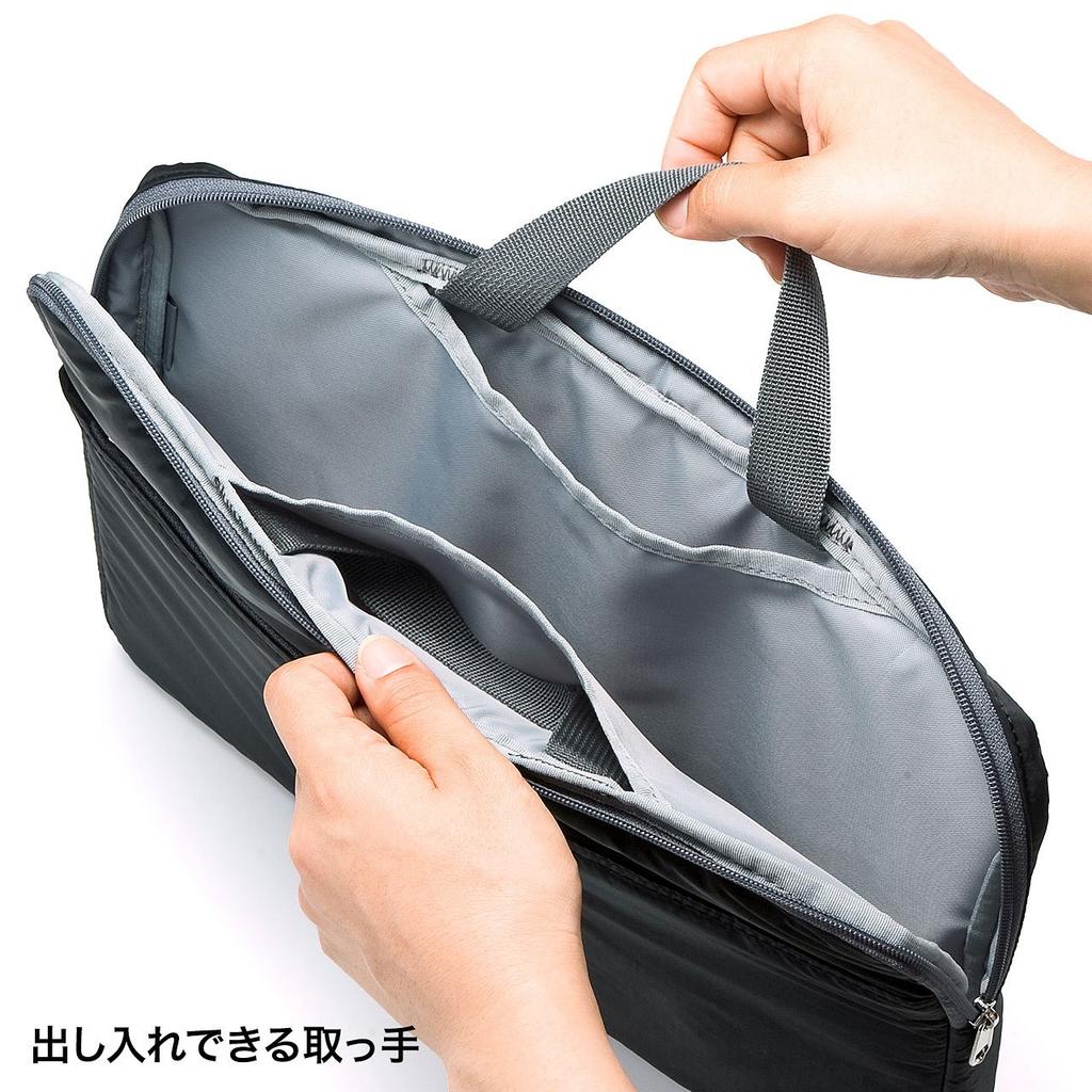 SANWA SUPPLY Внутренний чехол для ПК с молнией Cordura и выдвижным высокопроизводительным (Широкоформатный 15,6 дюйма) Нейлон, Водоотталкивающая поверхность, Карман, Ручка,