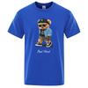 Summer Casual T Shirt Get Mad Bad Mood Walking Silent Ted Bear Short Sleeve Mens T-shirt Hip Hop Tops Loose Oversized Men Tees