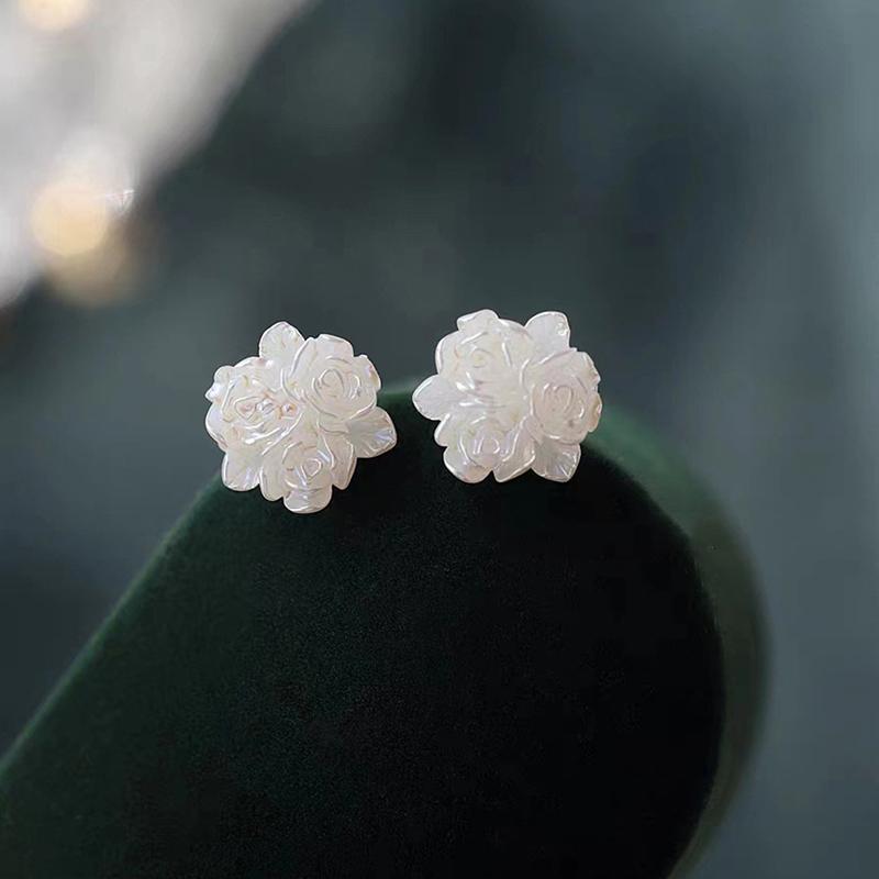 1 пара серебряных серег-пусет в виде цветка из стерлингового серебра 925 пробы для женщин, роскошные свадебные украшения для леди, гипоаллергенные