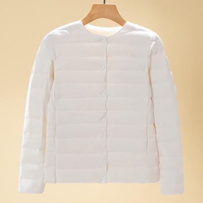 Легкая куртка-пуховик женская короткая осенне-зимняя новая куртка с V-образным вырезом и круглым вырезом, длинными рукавами