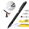 Multi-purpose Tool Pen Men LED Light Screwdriver Ruler Stylus Level Bottle Opener Gadgets 9-in-1 Multitool Pen