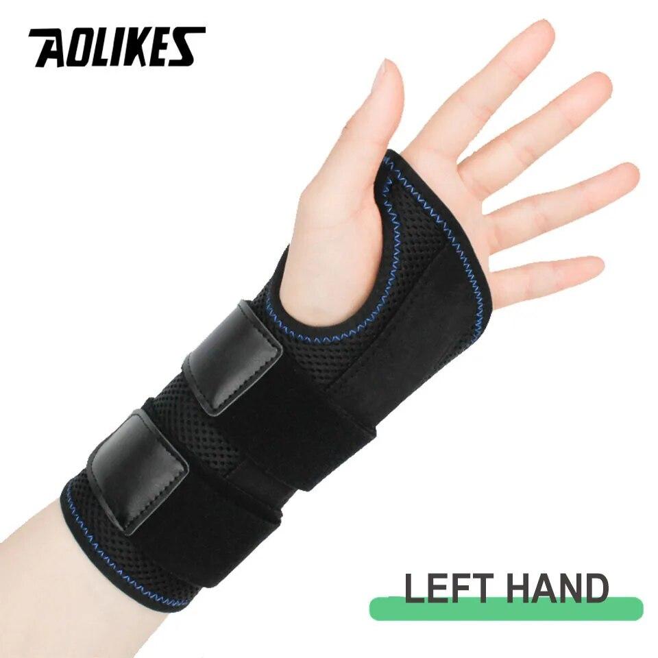Aolikes 1 шт. Бандаж на запястье Для облегчения туннельного синдрома Ночная поддержка, Поддерживающий бандаж для руки с 3 ребрами жесткости, Регулируемая шина-фиксатор для запястья