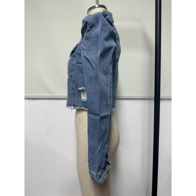 Весенне-осенняя женская модная повседневная джинсовая куртка с лацканами в стиле Court Style