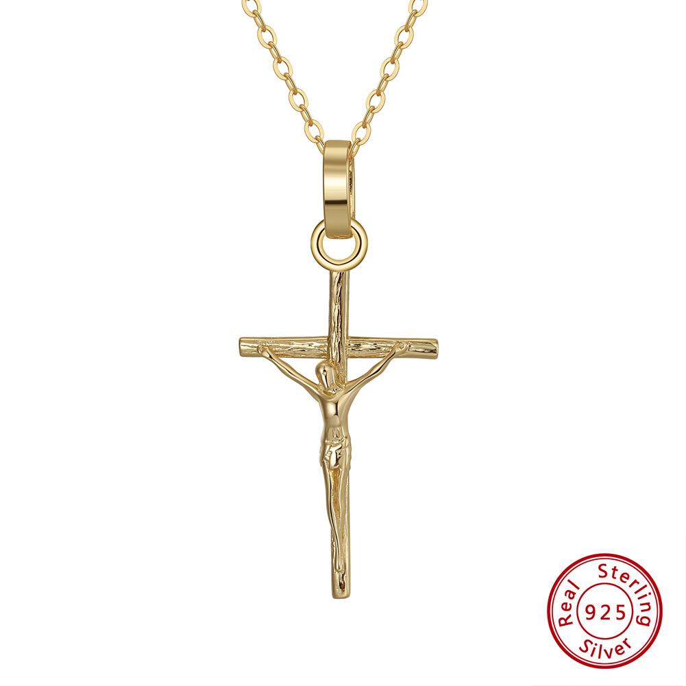 ORSA JEWELS Классический кулон-крест из стерлингового серебра 925 пробы 25 мм для женщин Хип-хоп ожерелье Христианские религиозные украшения APN39