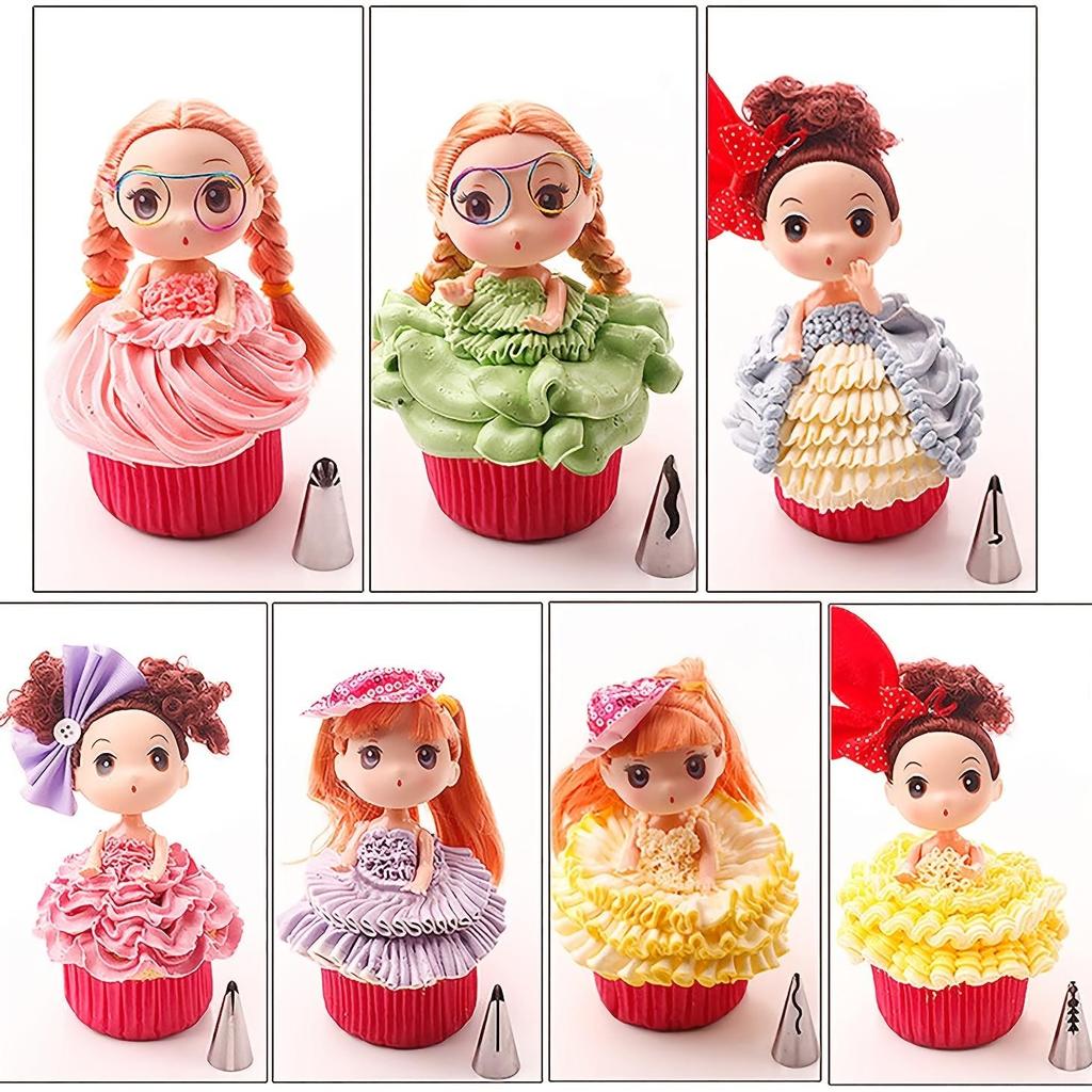 Набор насадок для плиссированной юбки из нержавеющей стали, 7 шт., для украшения кондитерских изделий и тортов — принадлежности для выпечки с легкосъемной конструкцией