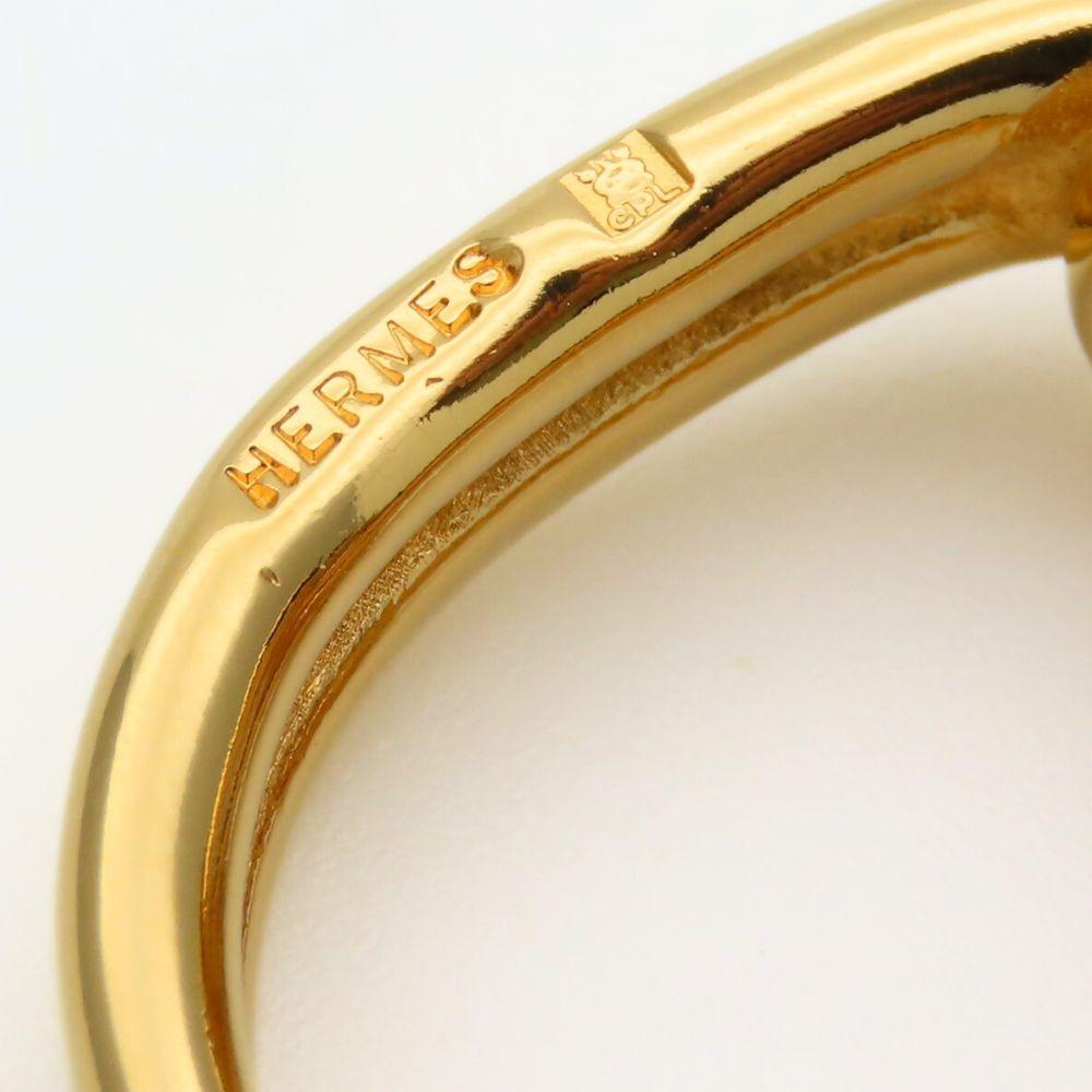 Used HERMES Scarf ring Head metal 9.6g gold plating