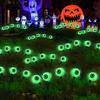 Dazzle Bright Halloween Decorations Outdoor, 4 Pack 24LED Solar Eyeball Pathway Lights, Scary Waterproof Solar Green Firefly Lights for Garden Lawn