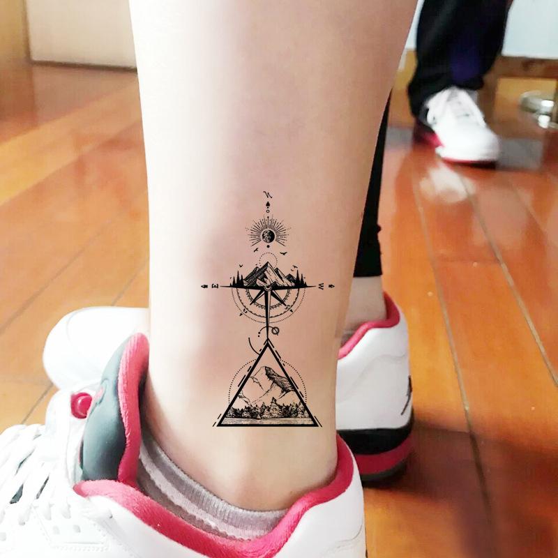 Маленькая водонепроницаемая временная татуировка-наклейка, цветные перья, цветы, листья, планета, луна, женский боди-арт, запястье, шея, поддельные татуировки для мужчин