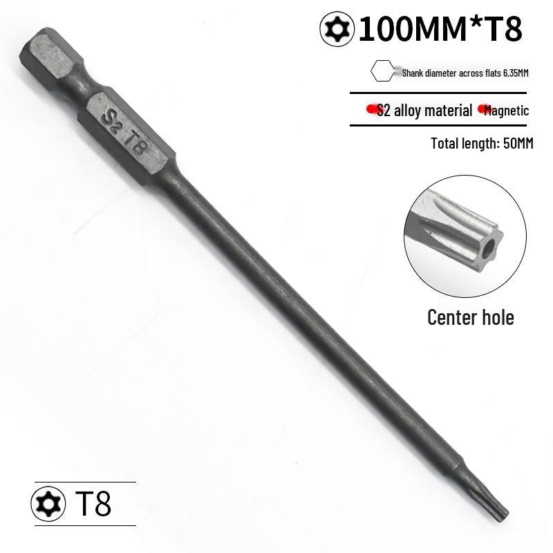 Набор бит для отвертки S2 Torx T5-T40 и Phillips с отверстиями - Совместим с электроинструментом