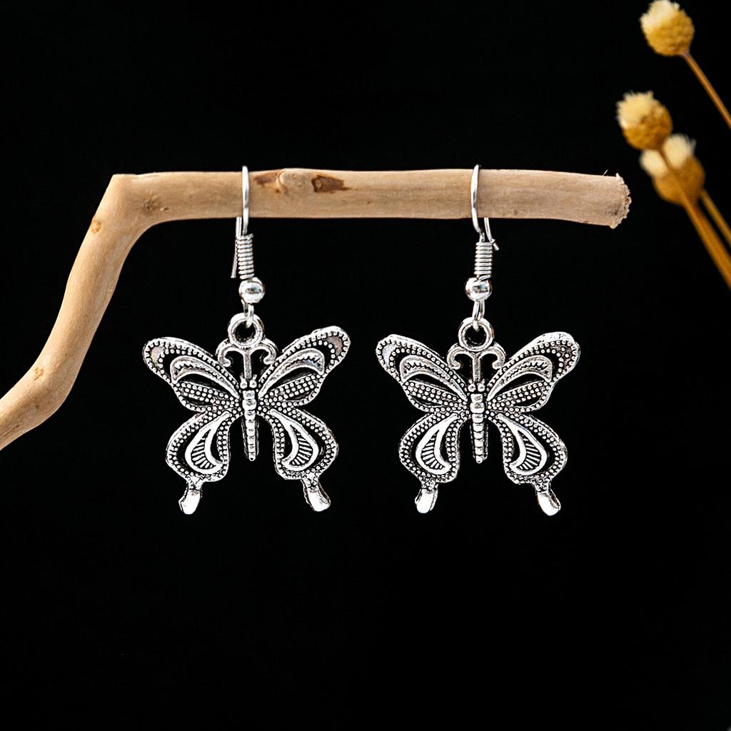 BLINGBAY Women's Earrings, Ethnic Style Drop-shaped Long Metal Tassel Earrings, Simple And High-end Accessories, Retro Colorful Feather Jewelry