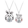 Ожерелье для пары зодиакального кролика из стерлингового серебра 925 пробы Mosan с бриллиантовым кулоном Год кролика