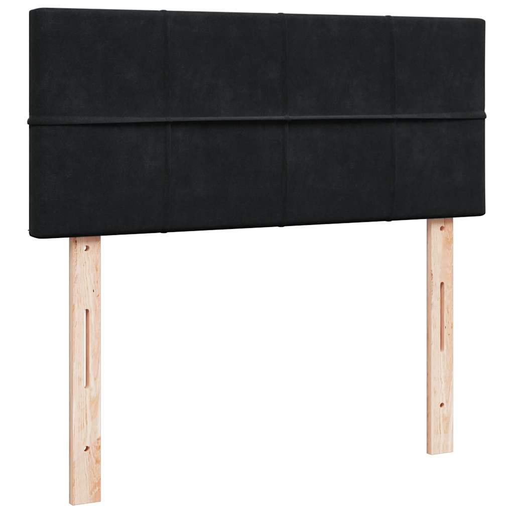 Enjoy restful nights with this ottoman bed with mattress in black 120 x 200 cm velvet fabric