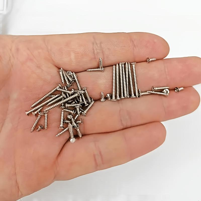 560 шт./коробка Набор саморезов по дереву - Включая 8 различных размеров крестовых шурупов с плоской головкой M2 для металла, комплект для классификации