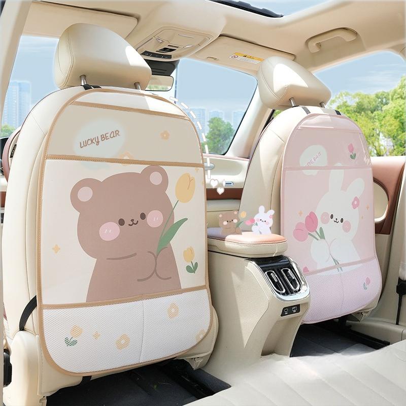 Car Seat Back Anti-kick Pad Cartoon Car Anti-dirty Anti-kick Protective Pad Cute Creative Car Rear Seat Storage Pad