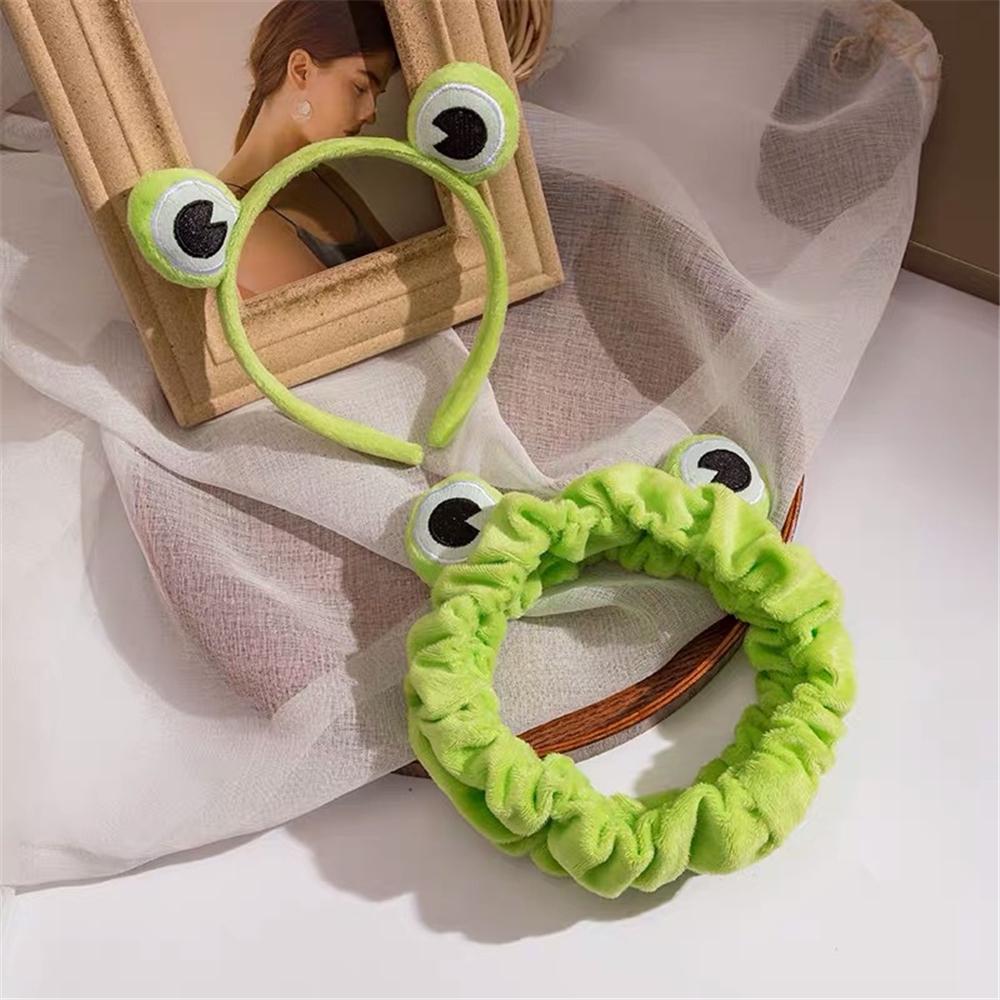 Girls Wide-brimmed Elastic Skincare Hair Band Makeup Headband Washing Face Hairband Funny Frog