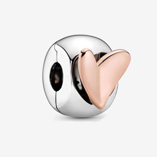 925 Sterling Silver Colorful Beads Transparent Shiny Row Clip Charm Fit Women Bracelet DIY Jewelry