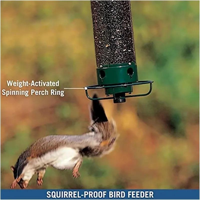 Hanging Wild Bird Feeder Weight Activated Rotating Squirrel Proof Outdoor Garden Yard Tree Automatic Mounted Bird Feeding