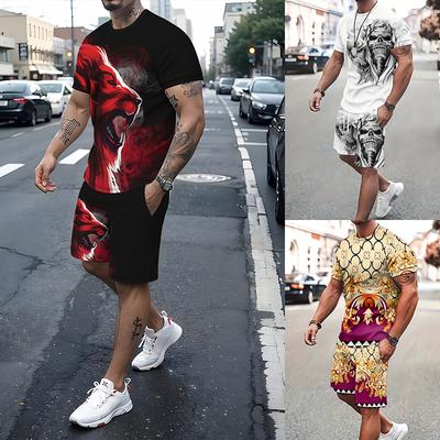 Модный новый мужской повседневный ретро костюм летний дышащий освежающий костюм в пляжном стиле с принтом 3D черепа свободный мужской свободный топ