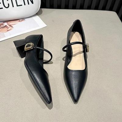 Модные женские туфли-лодочки на квадратном каблуке с острым носком, женская обувь средней высоты по акции, повседневная нескользящая обувь для молодых, оптом Y2k