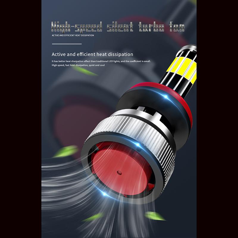 2 шт., автомобильная светодиодная лампа H7, 10-сторонняя светодиодная лампа COB, 120 Вт, 24000LM, H4 H1 H3 H8 H11 9005 9006, автомобильная противотуманная фара Canbus 6000K, 12 В.