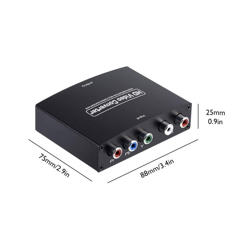 Ypbpr R/L To HD-MI-compatible Converter 1080p Video Audio Adapter Splitter For Dvd Hdtv Monitor