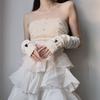 Half Finger Arm Warmers False Sleeves Elbow Mittens Fashion Knitted Gloves  for Women Girls