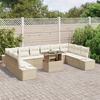VidaXL Ensemble de canapé de jardin de 11 pièces avec coussins beige en poly rotin 3349257