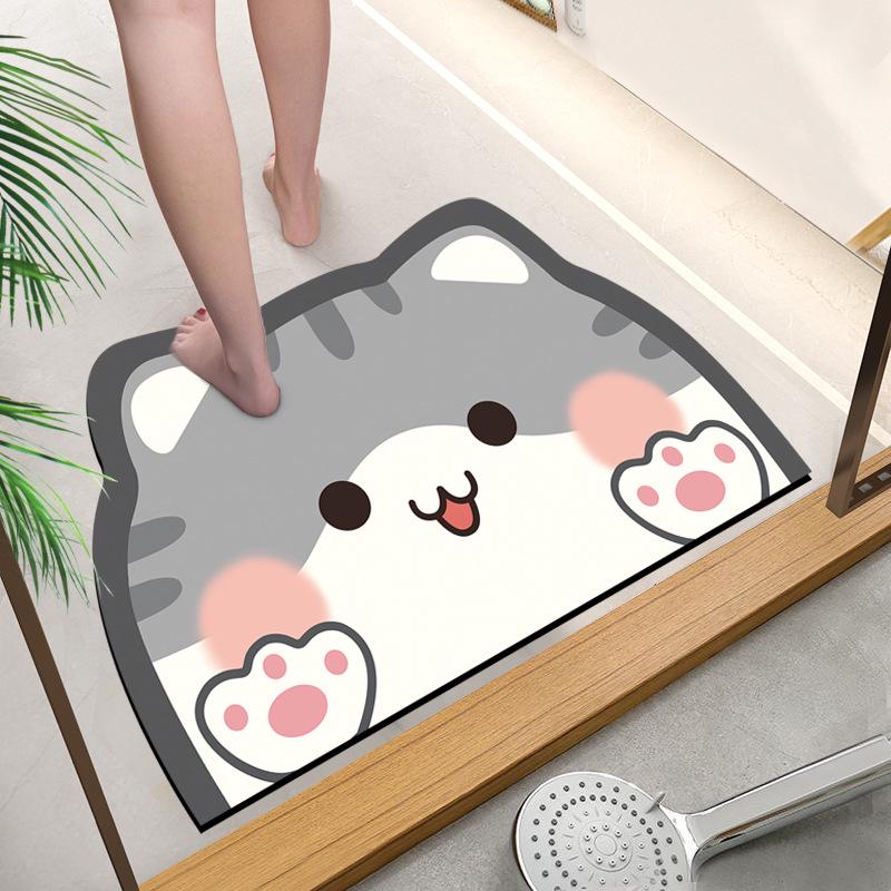 Panda Cartoon Non-Slip Absorbent Diatomaceous Earth Bathroom Doorway Mat