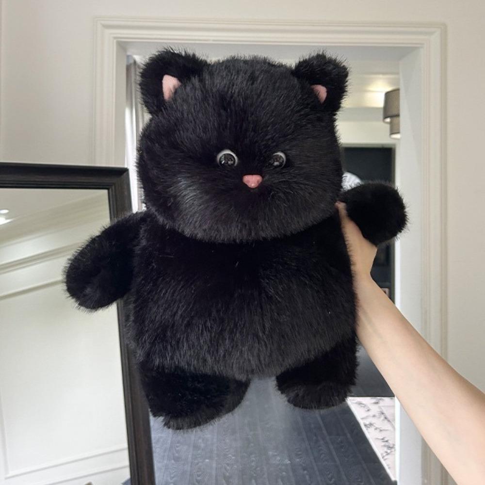 Fluffy Cat Plush Toy Cartoon Cat Stuff Doll Stuffed Toys Black Cat Plush Christmas Gift