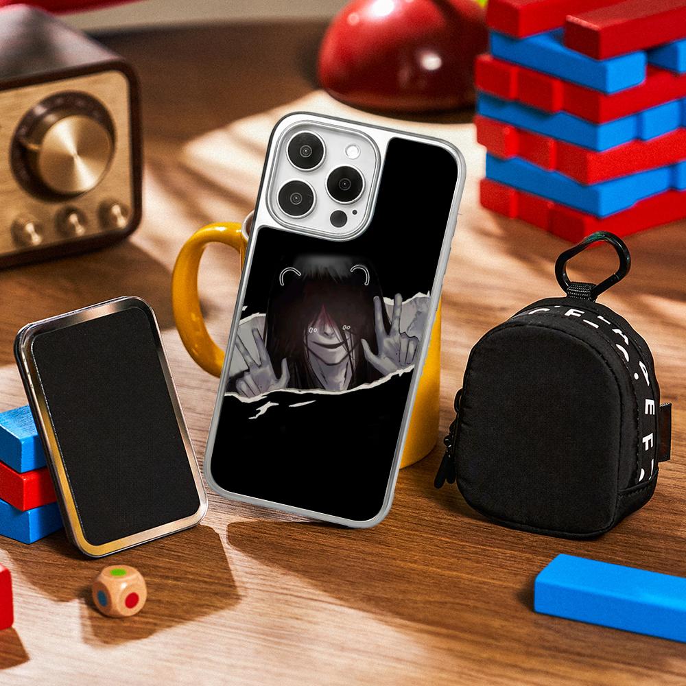 H-homi-cipher crawling anime man Phone Case for iPhone 16 15 14 13 12 11 Pro Max Sheepskin Silver-edged protective case