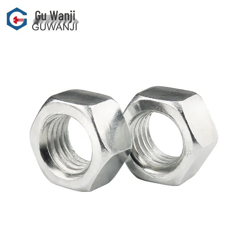 GUWANJI Carbon Steel White Zinc Plated Hex Nut