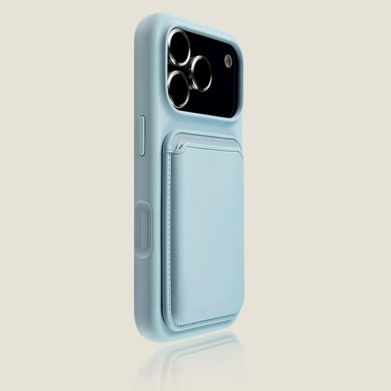 Luxury Magnetic Liquid Silicone Card Bag Phone Case For iPhone 18 12 13 14 15 16 17 18 Pro Max Plus Air For Magsafe Bumper Cover