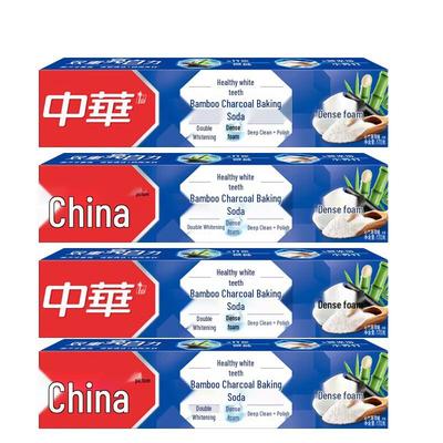 Зубная паста Zhonghua Healthy White с бамбуковым углем и пищевой содой, Освежающая бамбуковая мята, 4 x 170 г