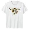 Bohemian Cow Skull Sunflowers Unisexs TShirt Floral Birthday Gift For Her