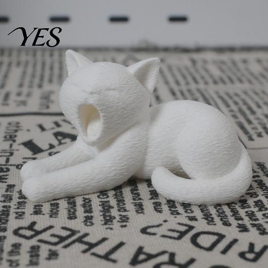 Реалистичная текстура Кошачье искусство 3D-печатное украшение, Плюшевые фигурки, Черная фигурка Белая милая Исцеляющая скульптура, для стола Автомобиля Полок Декор Универсальное
