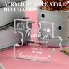 2D Flat Acrylic Puzzle Thank-you Gift Desktop Decoration Plaque, Home Decor Plaque Hanging Wall Art Decorative Garden Decoration for Room Door Signs H