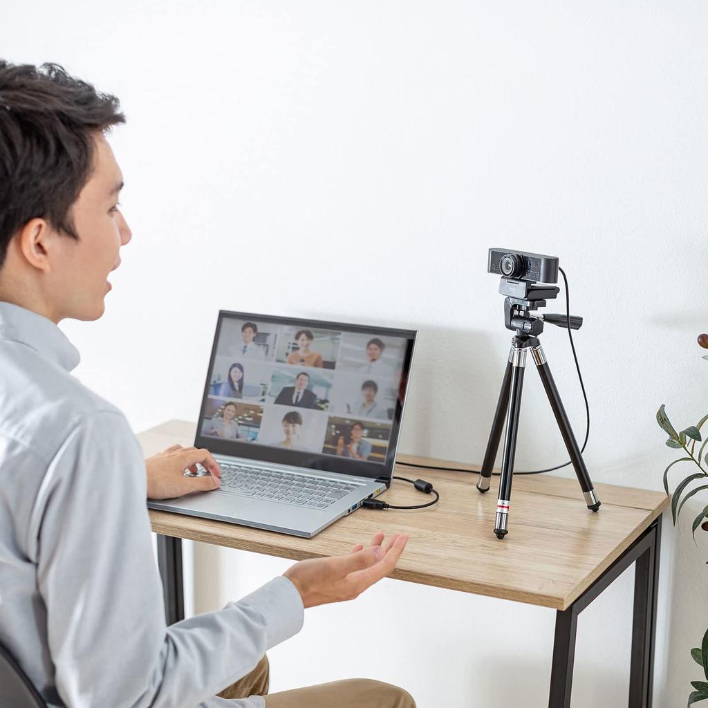 Sanwa Supply Tripod for Inch Screw Black DG-CAM28 (8 Sections) Webcams, 1/4 Mount,