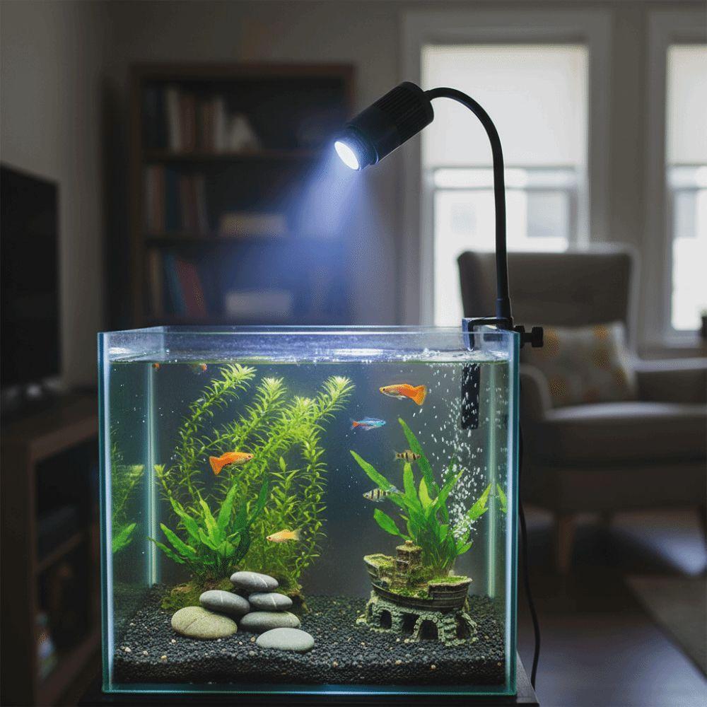 Простая установка 3/12 Вт Лампа-клипса для аквариума Диммируемый Поворотный Светодиодный свет для аквариума Водонепроницаемый Практичный Свет для выращивания Водные растения