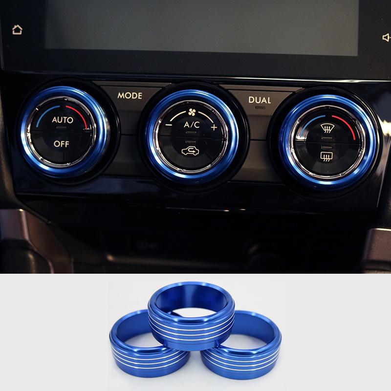3 Pcs/set Car Air Condition Switch Knob Ring Decoration Cover For Subaru Forester SJ 2013-2018 Car Interior Decor