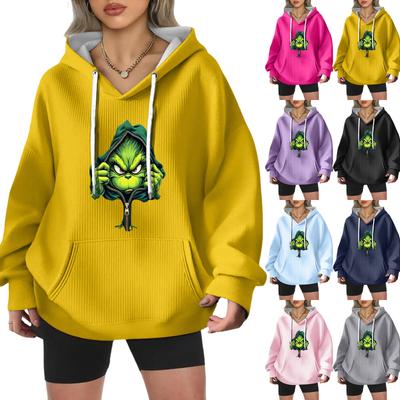 Женская модная повседневная толстовка с длинными рукавами и принтом рождественского ангела