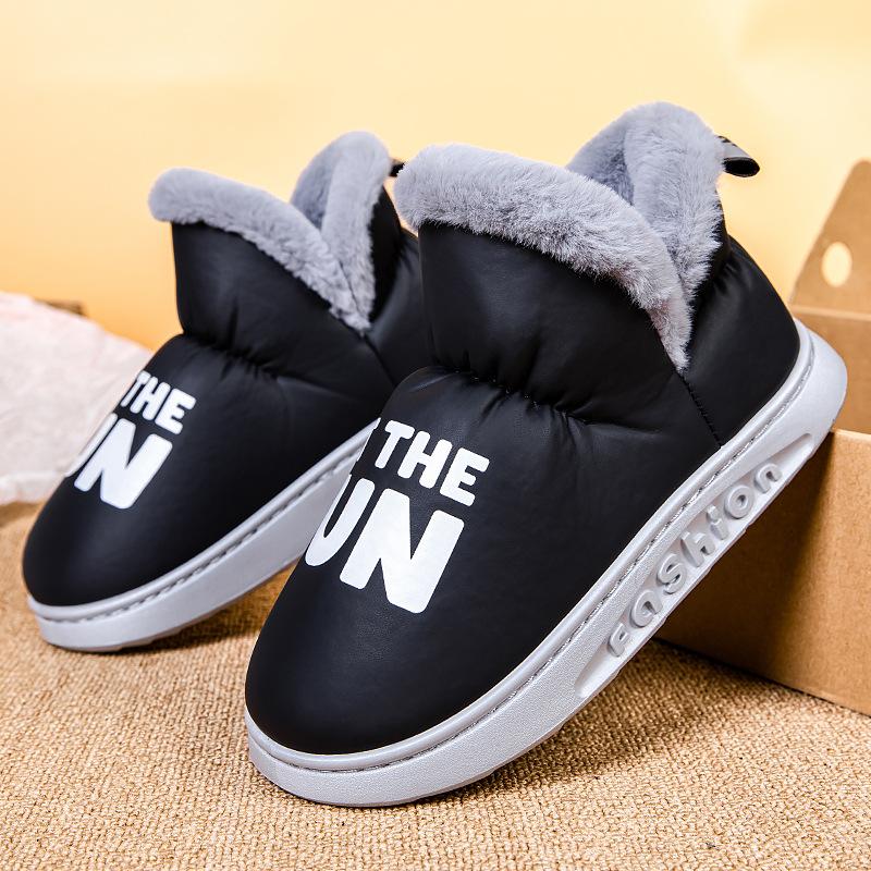 Парные зимние ботинки, новые зимние плюшевые теплые туфли на каблуке для мужчин, нескользящая платформа, мягкие, унисекс, износостойкие мужские ботильоны