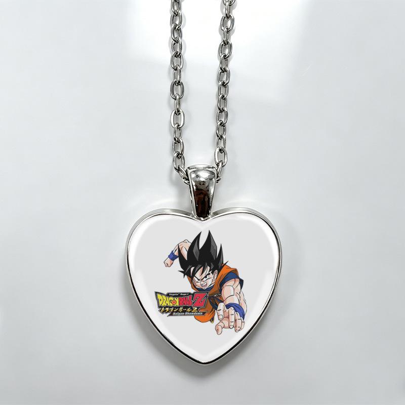 1Pc Dragon Ball Z Goku Time Gem Necklace, Anime Character Heart Pendant Fan Collection