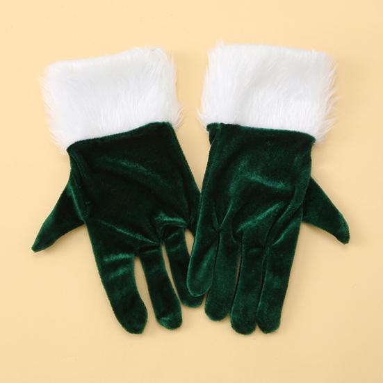 Короткие ретро бархатные перчатки женские оперные перчатки с пушистыми белыми манжетами длиной до запястья перчатки с пальцами для рождественского костюма свадьбы чаепития банкета танцев