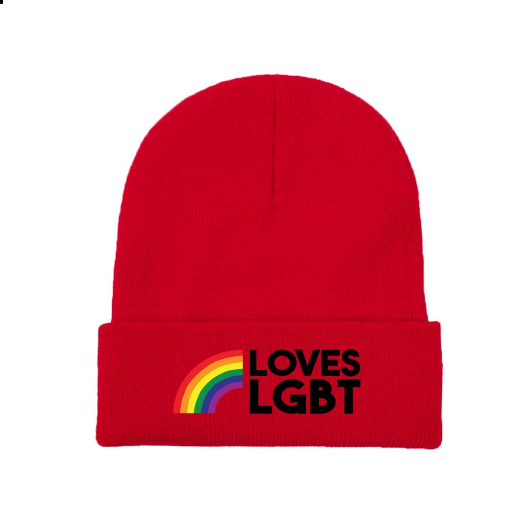 Вязаные шапки ЛГБТ для женщин, шапки унисекс, зимняя шапка для гордости, бисексуалов, лесбиянок, геев, Радуга, теплая шапка в стиле Харадзюку