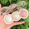 3-color High-disc Pressed Powder Sun-burning Natural and Long-lasting Make-up