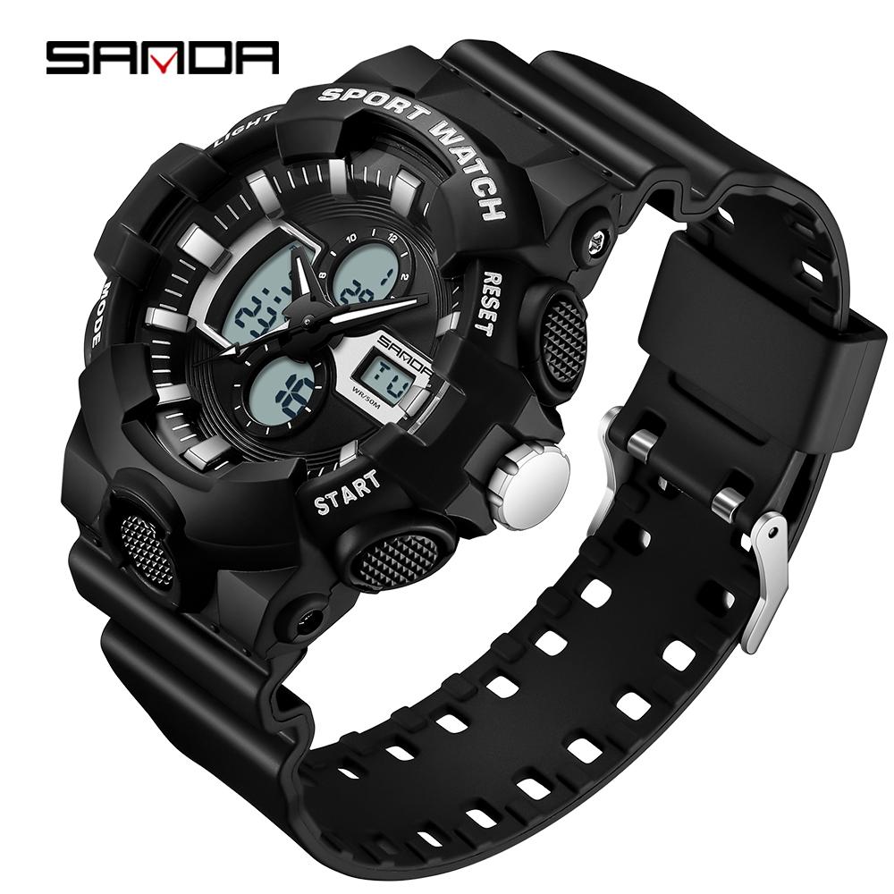 Новые мужские молодежные студенческие часы SANDA, модные трендовые светящиеся персонализированные электронные часы для занятий спортом на открытом воздухе