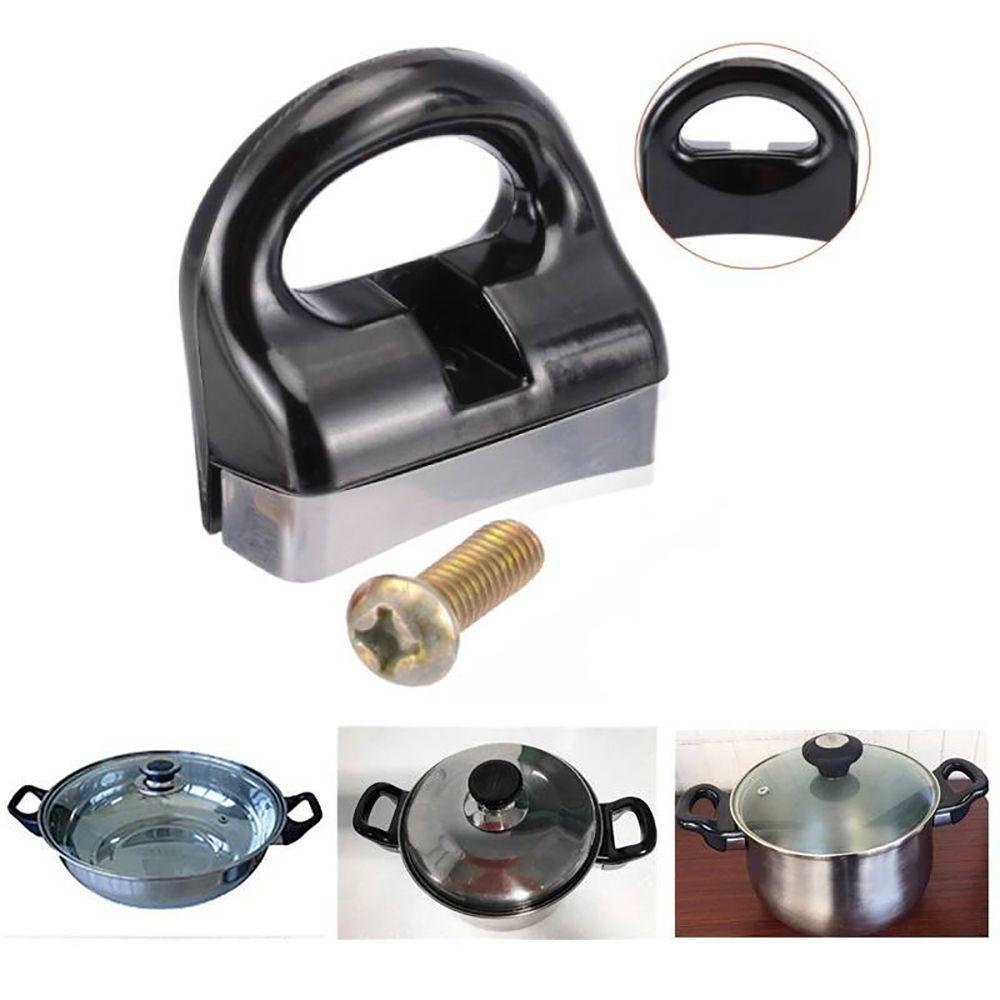 2pcs Black with Screws Double Hole Cookware Accessories Side Handles Bakelite Grip Pot Handle