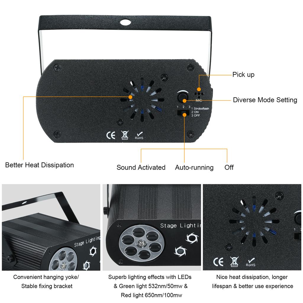 A C100-240 В 5 Вт 3 светодиода RGB Мини Водяная Волна Эффект Рябь Сценический Светильник Светильник Лампа